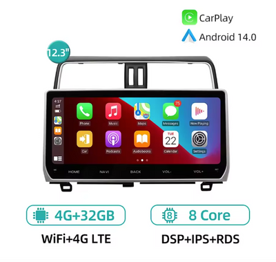 Toyota Land Cruiser Prado 150 2018-2022 Carplay,Android 14