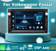 Carplay 7'' Android 14 For VW Passat Sharan Lupo Transporter T5 Seat Alhambra Skoda Superb Peugeot 307 2 din